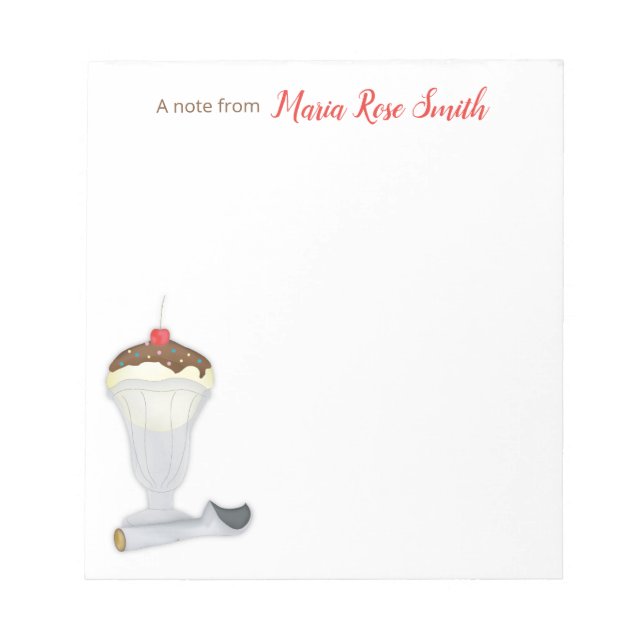 Ice Cream Invitation Notepad (Front)