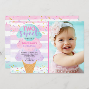 Ice Cream Invitation Two Sweet 2nd Birthday