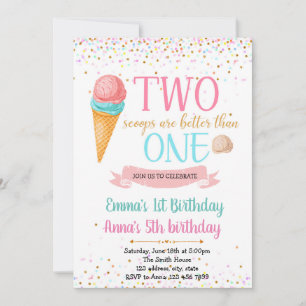Ice cream joint party birthday invitation