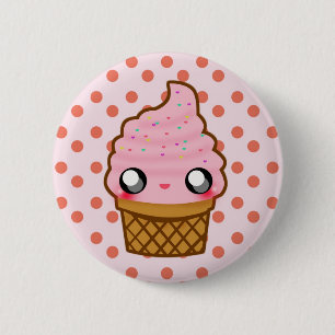 Ice Cream KawaiiGoods.Com Logo 2 Inch Round Button