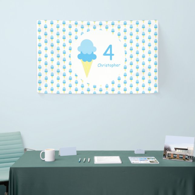 Ice Cream Kids Summer Birthday Banner (Tradeshow)