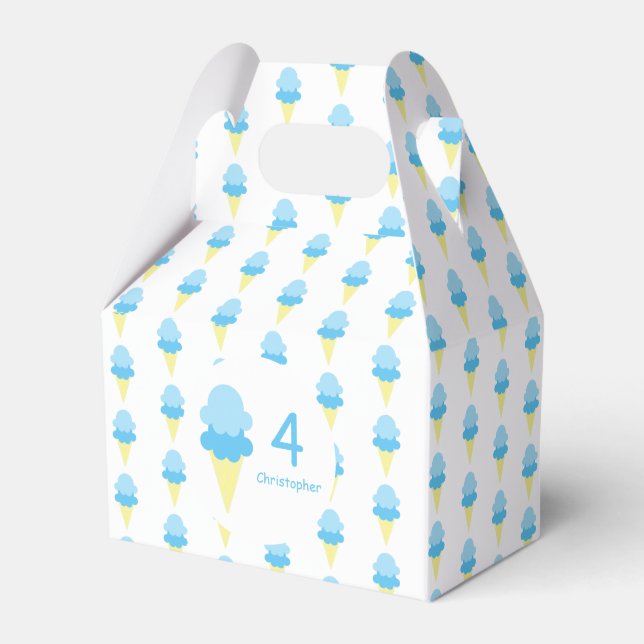 Ice Cream Kids Summer Birthday Favor Box (Front Side)