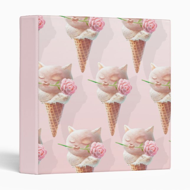 Ice Cream Kitty – Rosy & Dreamy Binder (Front/Spine)