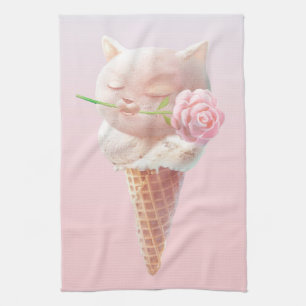 Ice Cream Kitty – Rosy & Dreamy Kitchen Towel