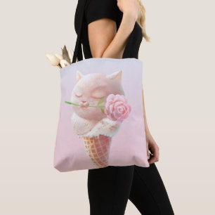 Ice Cream Kitty – Rosy & Dreamy Tote Bag