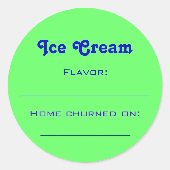 Ice Cream Label (Front)