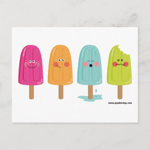 ice cream lemon postcard