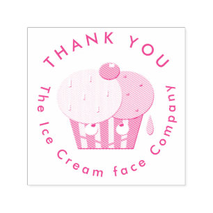 Ice cream logo design self-inking stamp