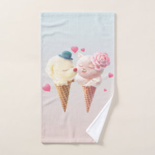 Ice Cream Love Hand Towel