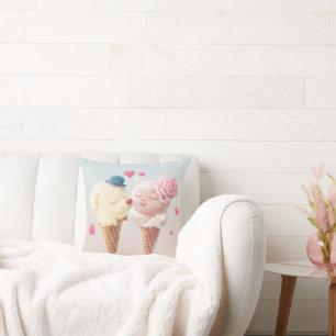 Ice Cream Love Throw Pillow