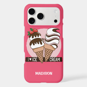 Ice Cream Lover custom name & colour phone cases