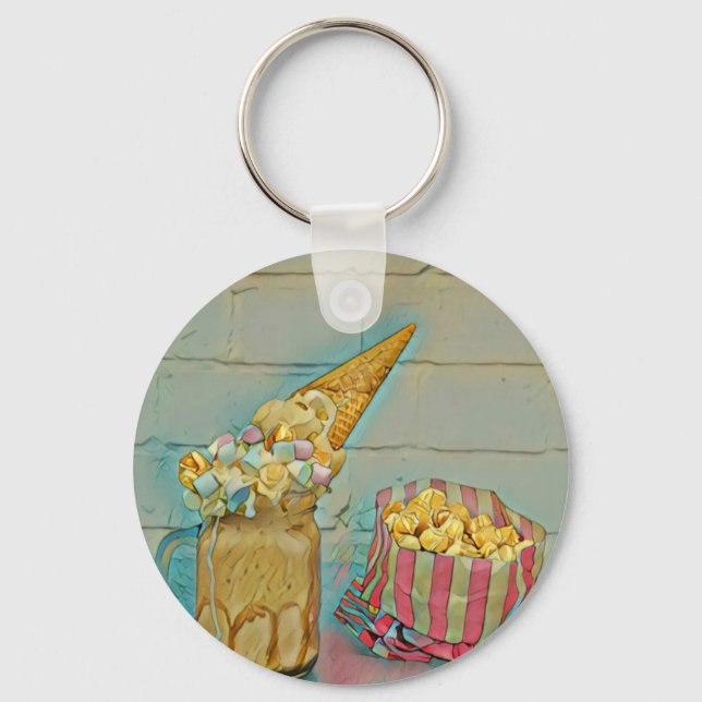 Ice cream lover gift keychain (Front)