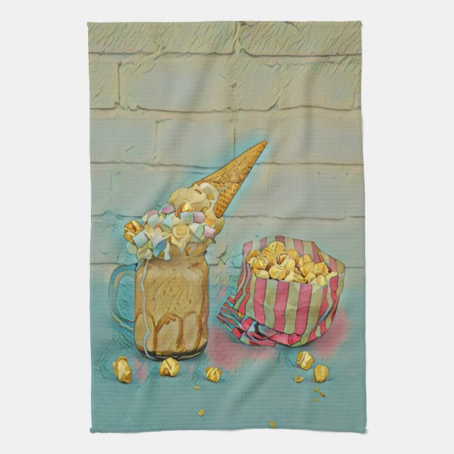 Ice cream lover gift kitchen towel (Vertical)