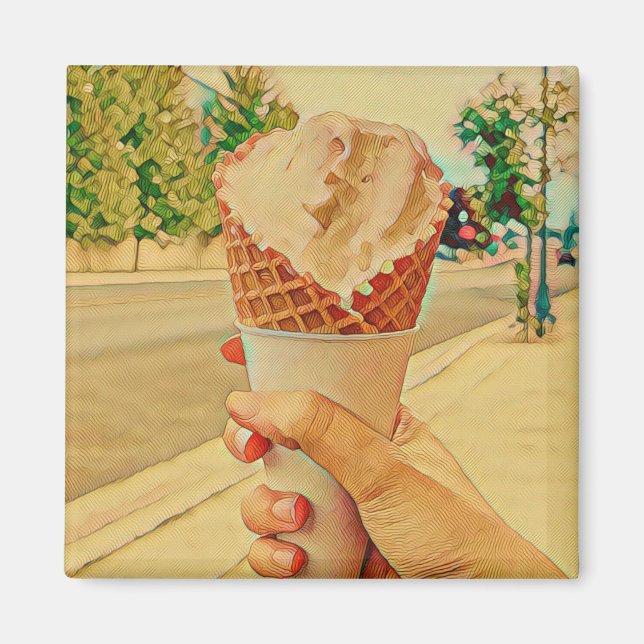 Ice cream lover gift magnet (Front)