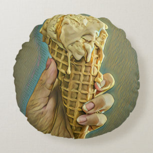 Ice cream lover gift round pillow
