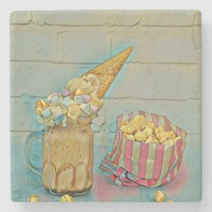 Ice cream lover gift stone coaster
