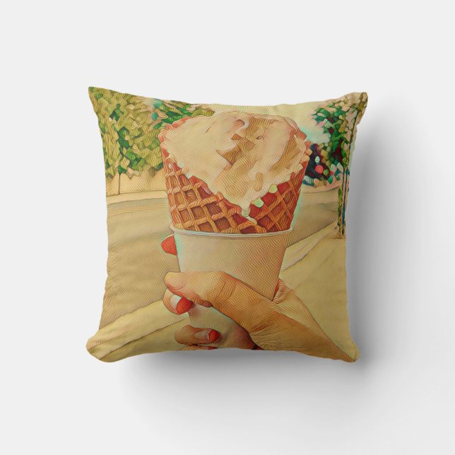 Ice cream lover gift throw pillow (Front)