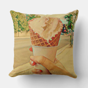 Ice cream lover gift throw pillow