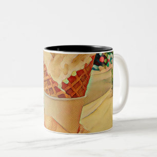 Ice cream lover gift Two-Tone coffee mug