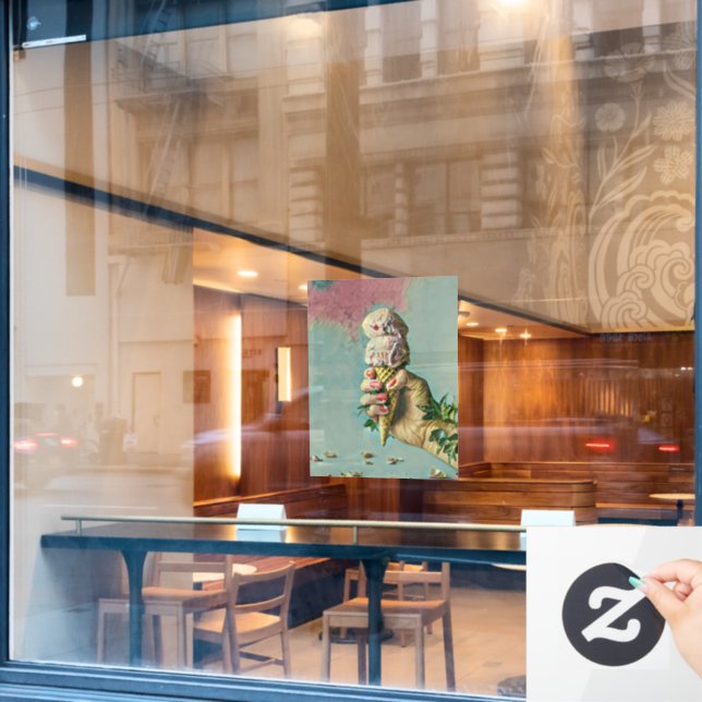 Ice cream lover gift window cling (Cafe Window)