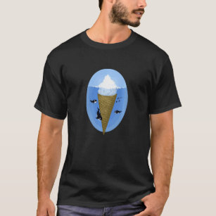 Ice Cream Lover Iceberg In Ocean Surreal Orca Whal T-Shirt
