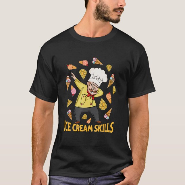 Ice Cream Lover Men Italian Ice Cream Chef T-Shirt (Front)