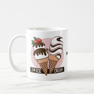 Ice Cream Lover nom personnalisé tasses