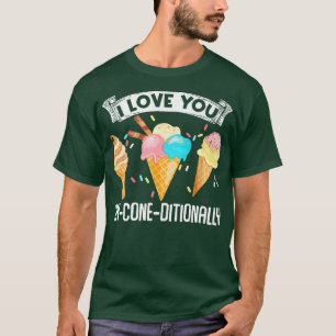 Ice Cream Lover Summer Candy Cone Kawaii I Love Yo T-Shirt