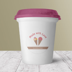 Ice Cream Made with Love Label Sticker