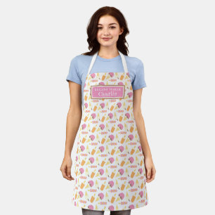 Ice cream maker personalized lolly cones pattern apron