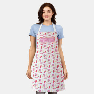Ice cream maker personalized lolly cones pattern apron