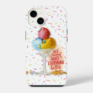 Ice cream makes everything better  iPhone 14 case