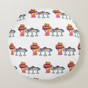 Ice cream melt round pillow