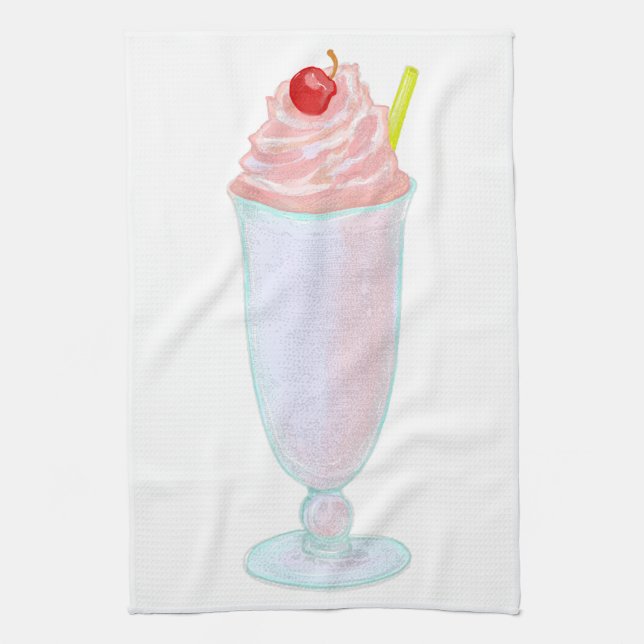 Ice cream milkshake kitchen towel (Vertical)