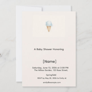 Ice Cream Mini Baby Shower Invitation, Editable Invitation