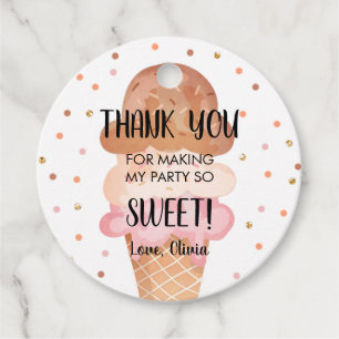 Ice Cream Mint Chocolate Pink Sweet Girl Birthday  Favour Tags