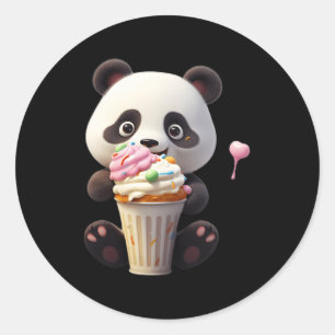Ice Cream Panda Bear Delicious Teddy Bear Icecream Classic Round Sticker