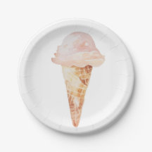 Ice Cream Paper Plates, 7" Paper Bowl