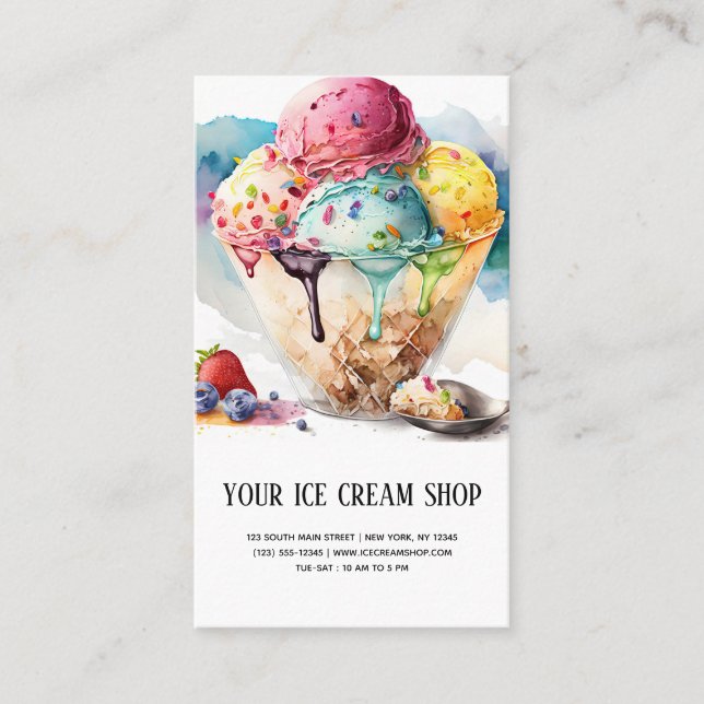 Ice Cream Parlour business card (Front)