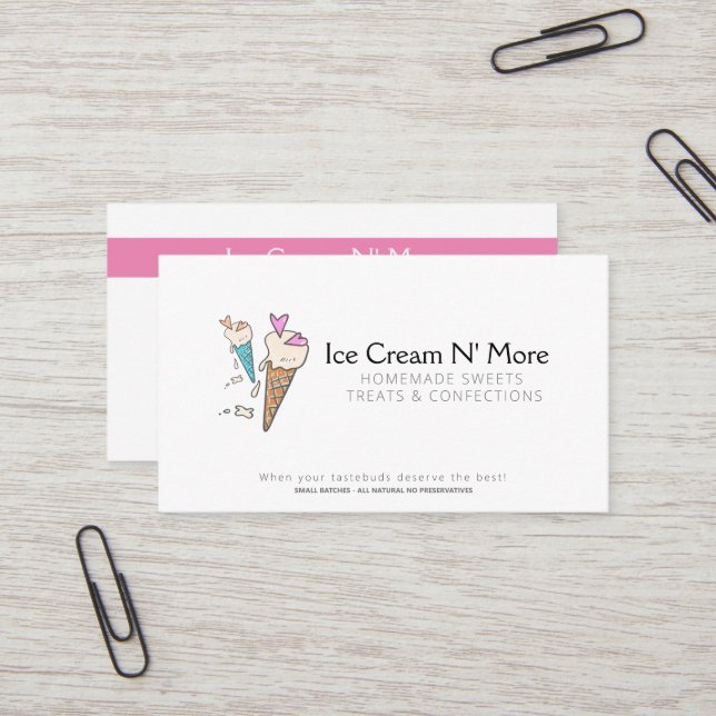 ICe Cream Parlour Business Card (Front/Back In Situ)