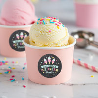 Ice Cream Parlour Chalkboard Birthday Party Crest