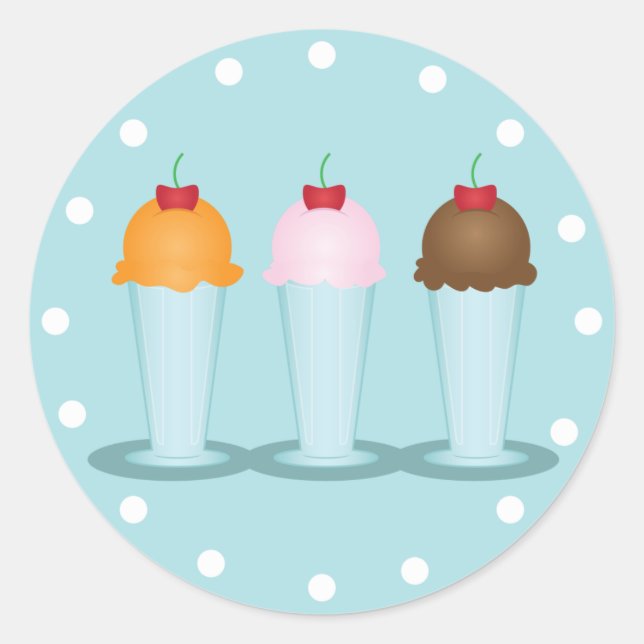 Ice Cream Parlour Classic Round Sticker (Front)