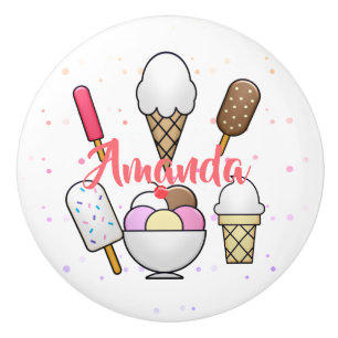 Ice Cream Parlour Dream Ceramic Knob