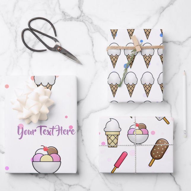 Ice Cream Parlour Dream Wrapping Paper Sheet (Front)