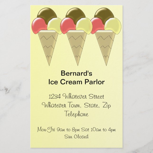 Ice Cream Parlour Flyer (Front)