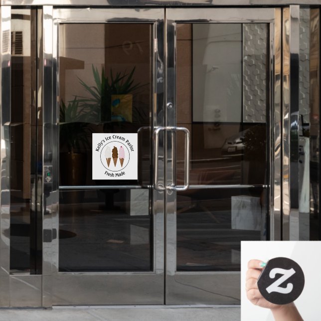 Ice Cream Parlour Logo Window Cling (Office Door)