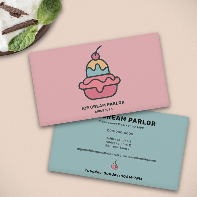 Ice Cream Parlour Vintage Business Card (Ice Cream Parlor Vintage Business Card)