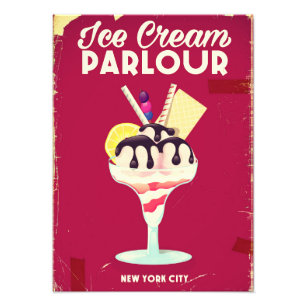 Ice Cream Parlour Vintage old Sign