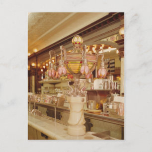 Ice Cream Parlour With Tiffany Lamp Postcard