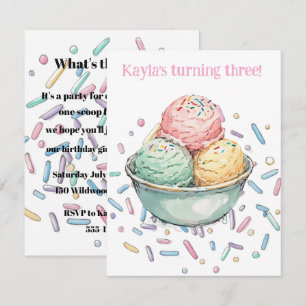Ice Cream Party DIGITAL DOWNLOAD INVITATION